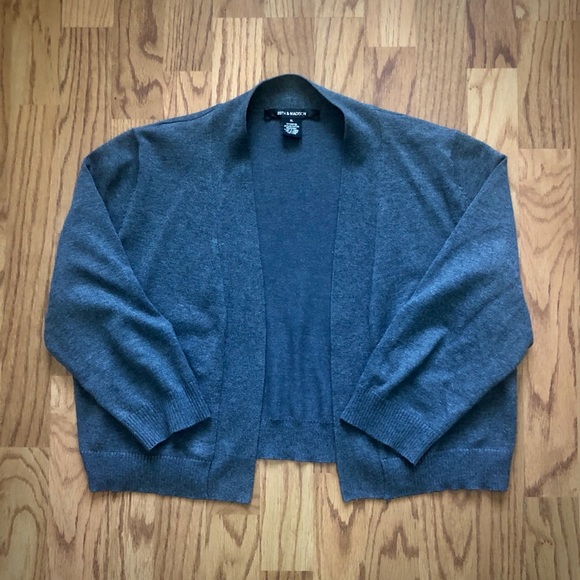 Gray Shrug Sweater with 3 Quarter Length Sleeves - Picture 2 of 7